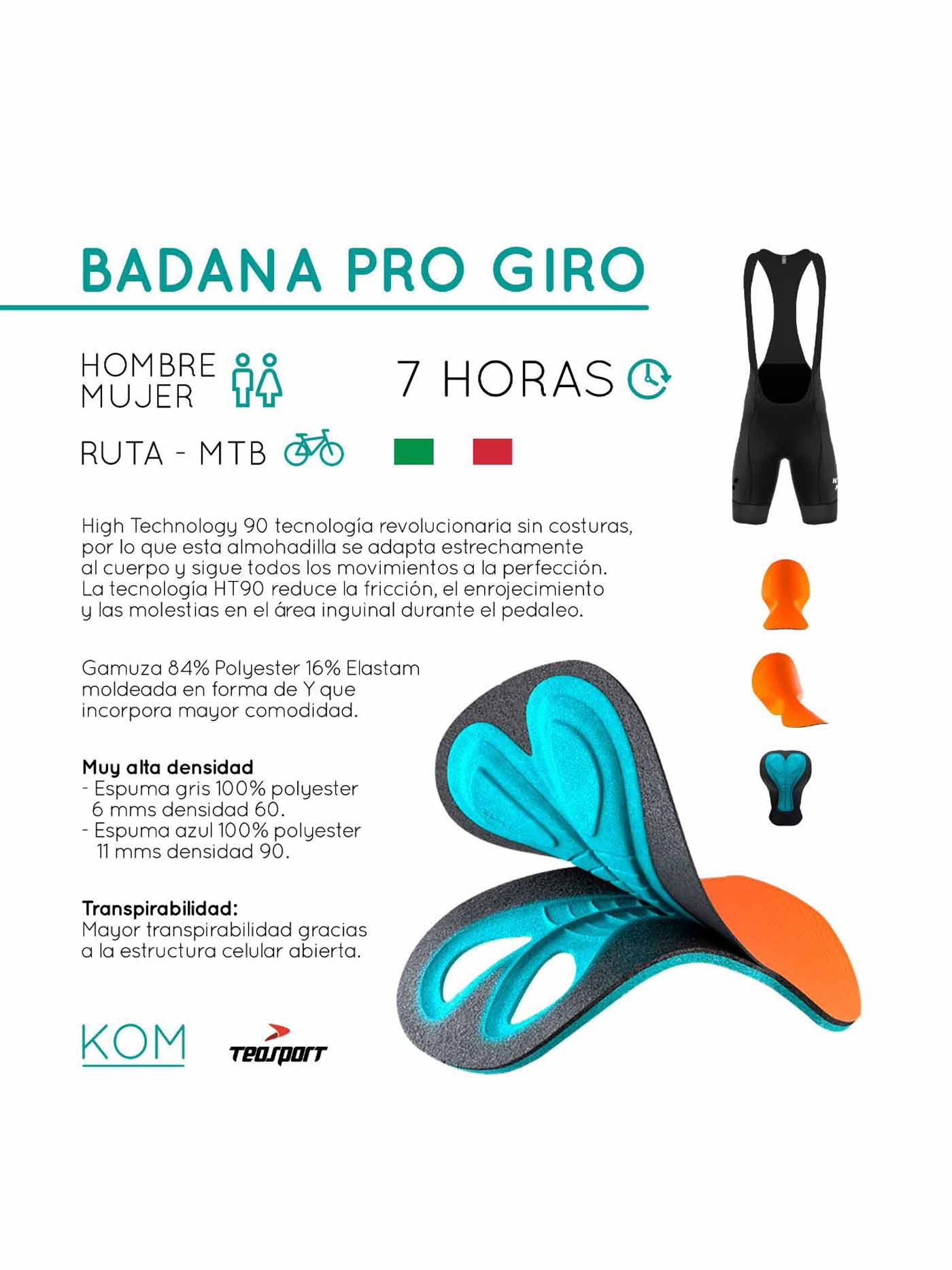 Lycra badana de ciclismo Giro plus con bolsillos Hombre