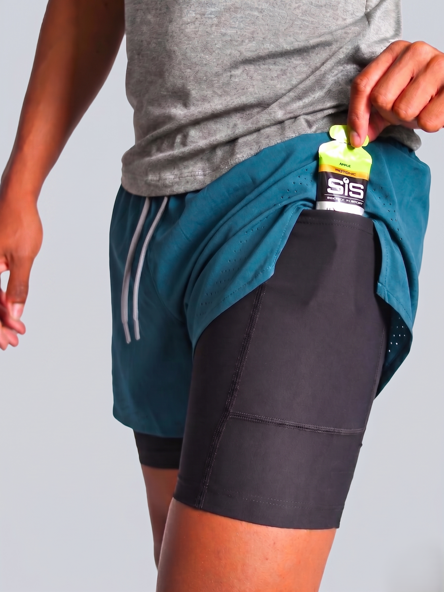 Pantaloneta Running Deportiva Hombre Tour con Bóxer Interno y Bolsillo