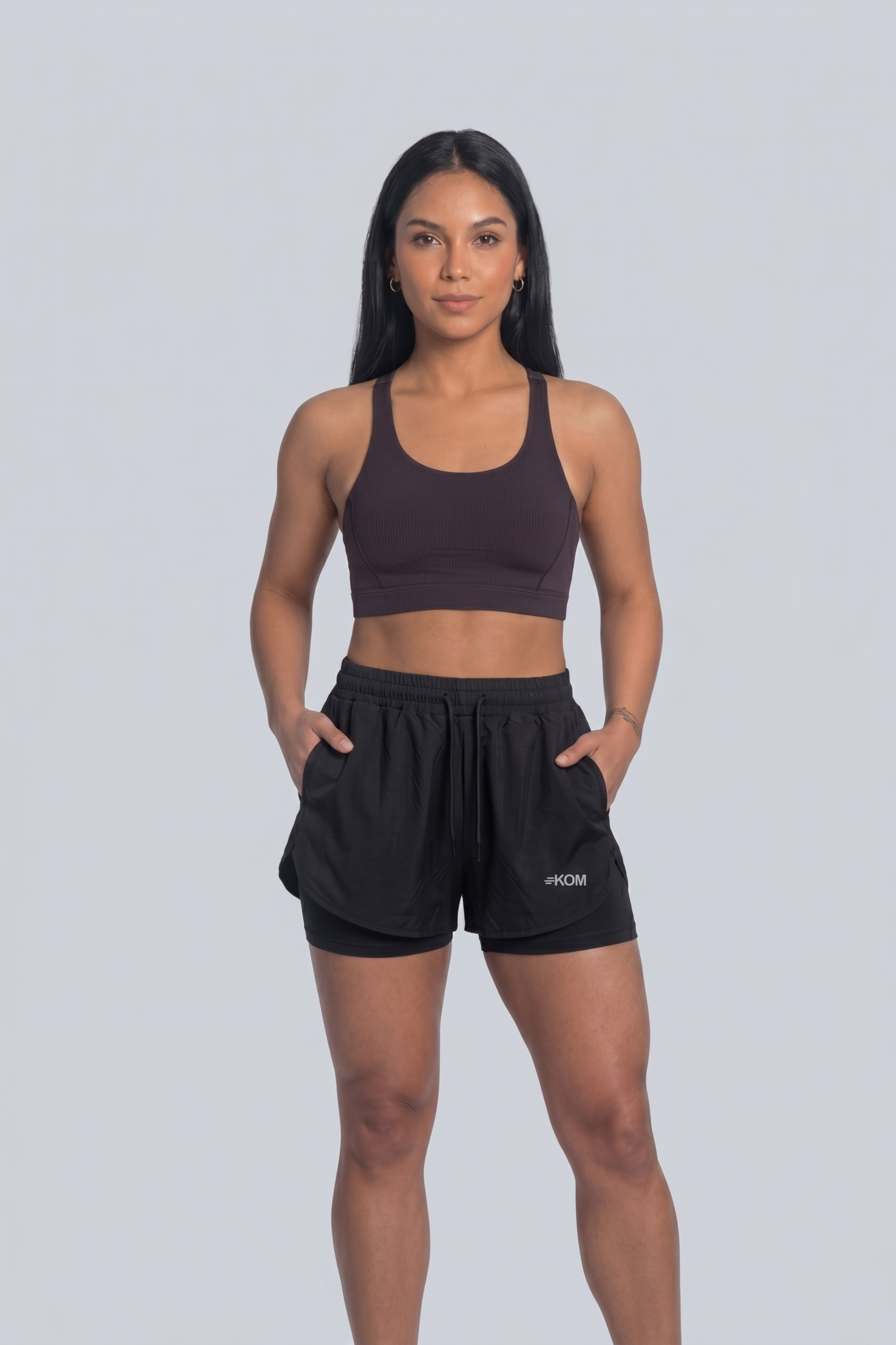 Short Running Deportivo Mujer Línea Giro con Boxer Interno y Bolsillos