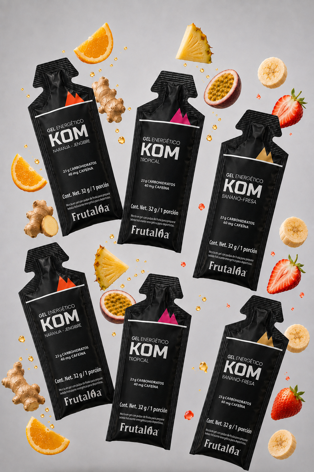 Gel KOM Energético 23 g de Carbohidratos | Pack x6