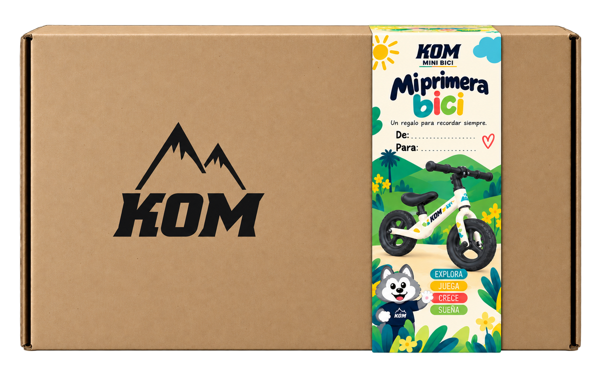 Caja Mi Primera Bici con etiqueta nueva y espacio De / Para en el frente